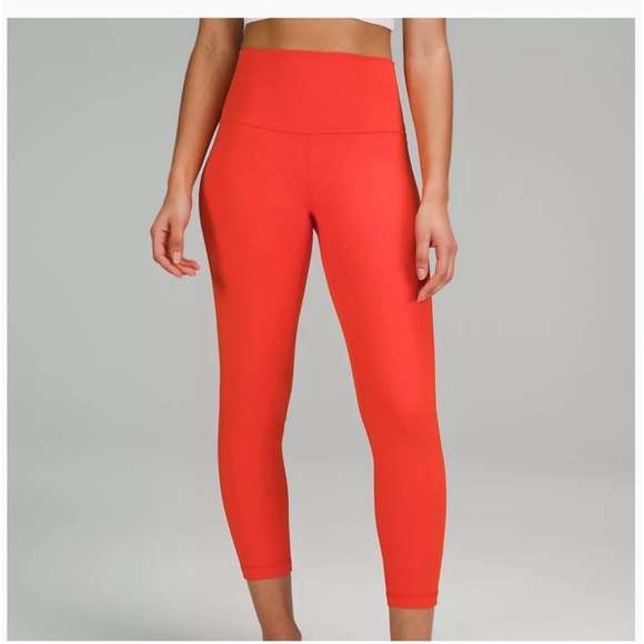 Lululemon Align HR Pant 25” Pockets Solar Orange Red Women’s Size 4 - Picture 1 of 7